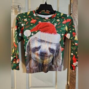 FUNNYCOKID SLOTH CHRISTMAS TOP: EXCELLENT CONDITION: SIZE L